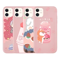pink cute animal drink bottle pattern matte soft phone case for iphone11 11pro 11promax 6s 7 7plus 8plus x xs xr xsmax se 2020