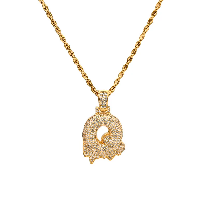 

Hip Hop Men Alphabet Necklace 26 Letters