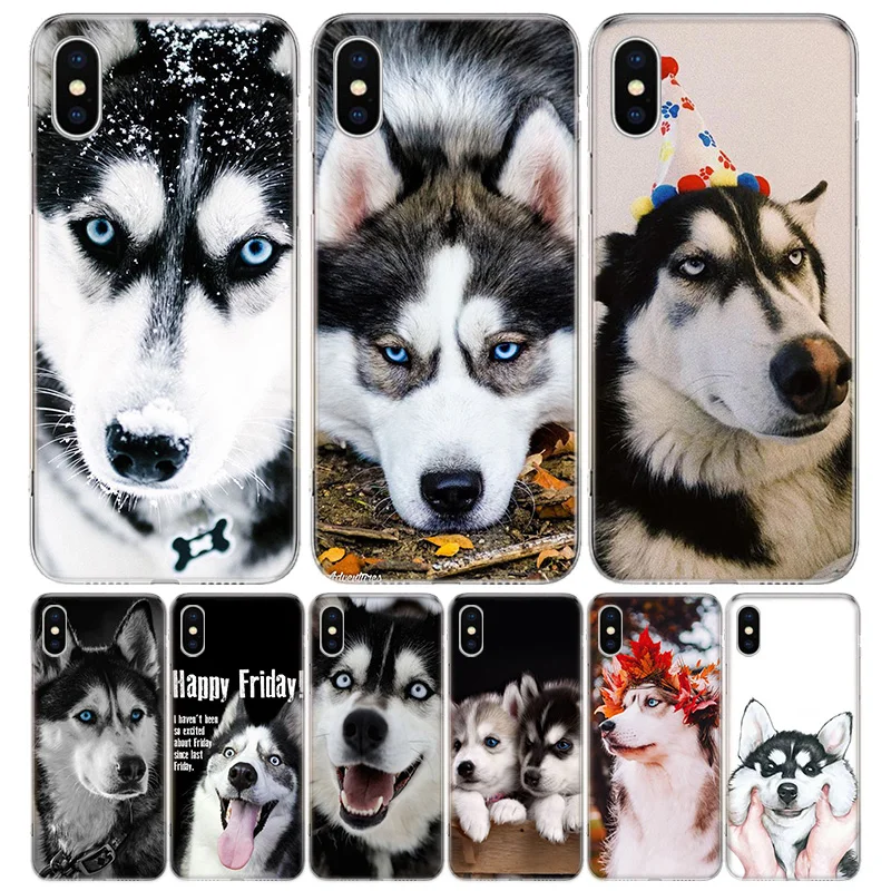 

Siberian Husky Sled Dog Phone Case For iPhone 13 12 11 Pro Max 6 X 8 6S 7 Plus XS XR Mini 5S SE 7P 6P Pattern Cover Coque