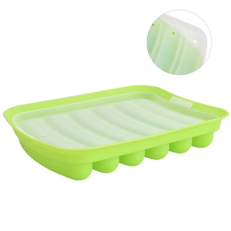 

1pcs silicone sausage mold with lid ham box hot dog mold storage box DIY baking mold