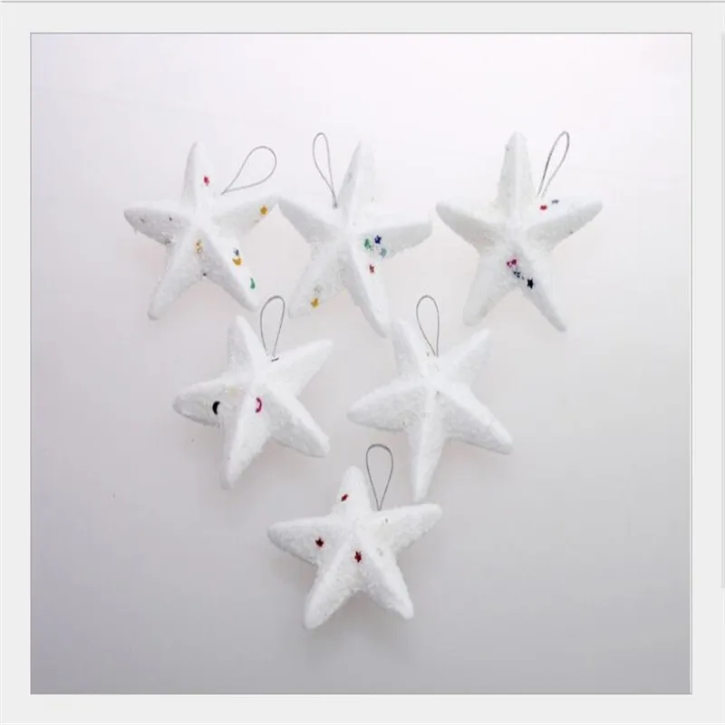 6 шт./упак. Рождество пузырь снег пятиконечная звезда подвесная Елочная игрушка