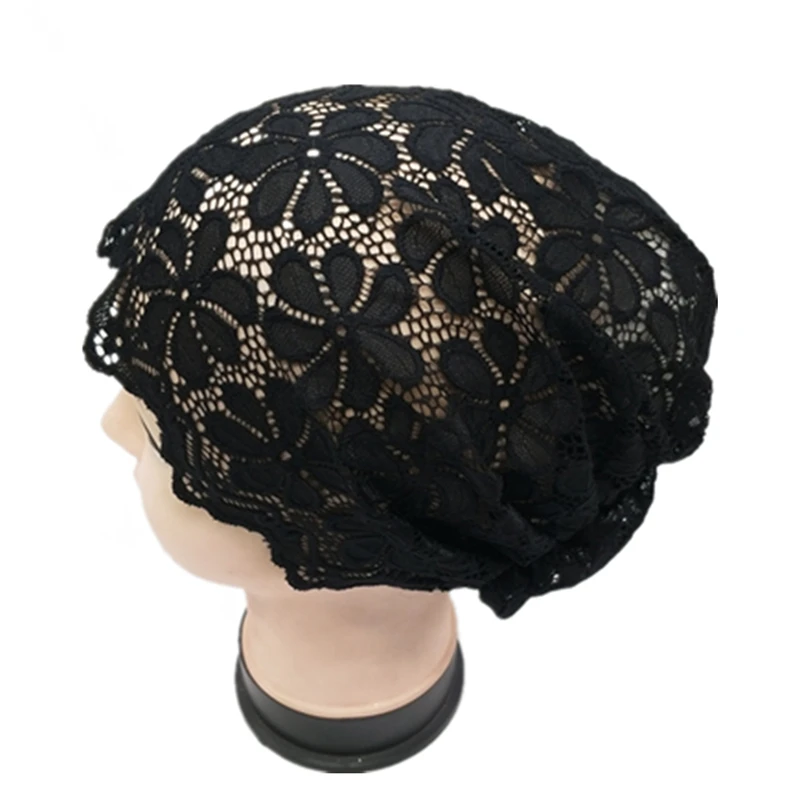 Мусульманский головной убор с полным покрытием кружевная шапка цветами платок