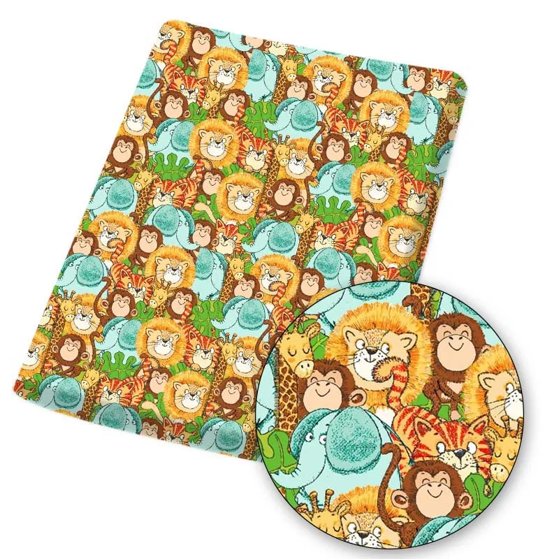 

Polyester Cotton Fabrics Sewing Fabric Cartoon Monkey Printed Cloth Dress Making Handmade Masks DIY Crafts Supplies 45*145cm 1pc
