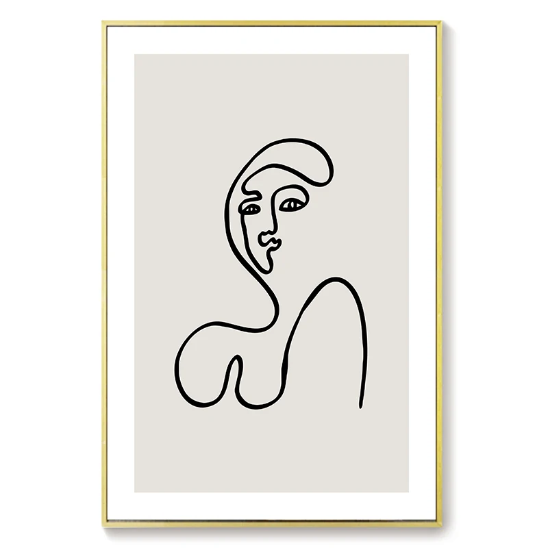 

Modern Minimalist Style Line Art Woman Home Art Living Room Exhibition Hall Decoration Poster Canvas Painting Wall Painting