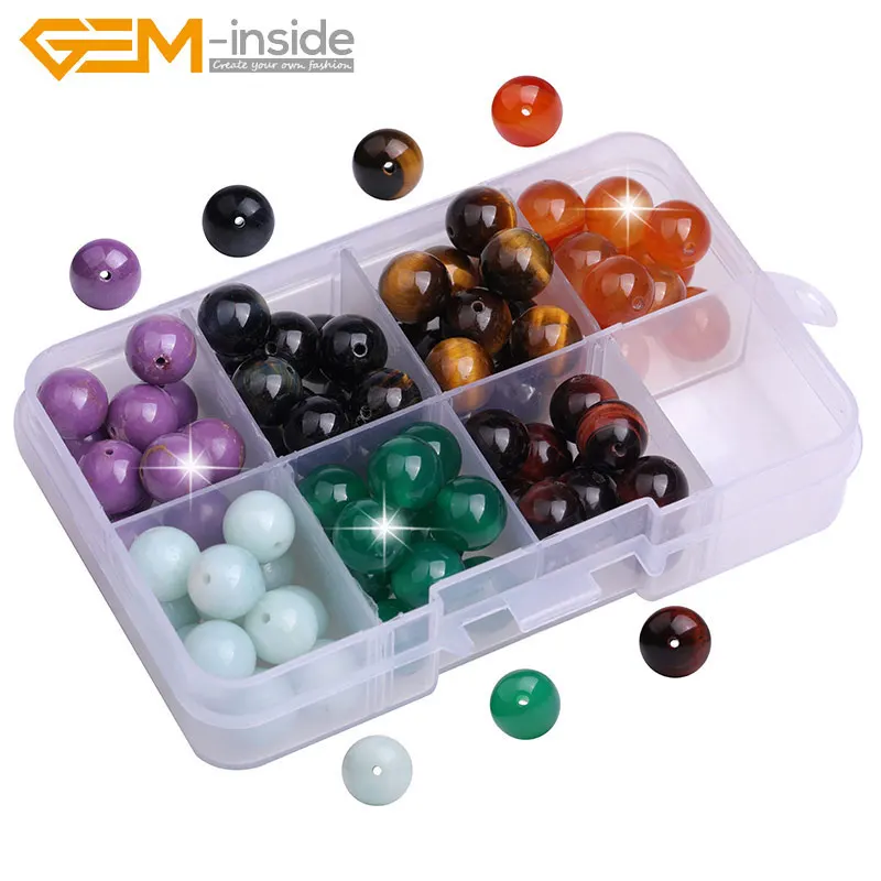 

Natural 7 Chakras Stones Beads Set for jewelry making DIY necklace bracelet pendant 6mm 8mm 10mm 12mm with box