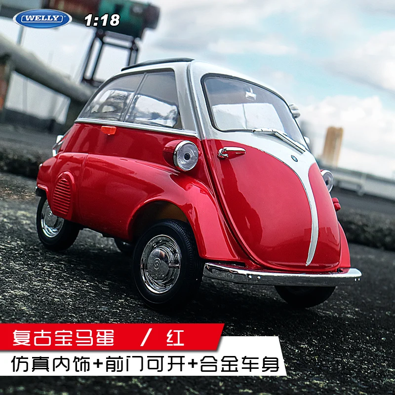 WELLY 1:18 BMW Isetta модель красного автомобиля из сплава декоративная коллекция