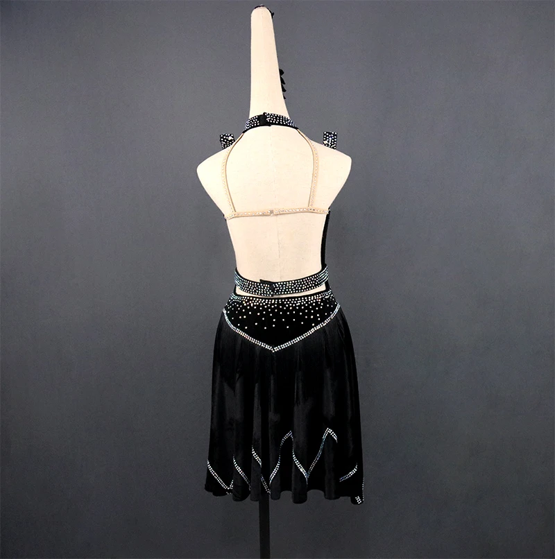 Новый латинский танец черный конкурс одежды одежда для женщин сексуальный