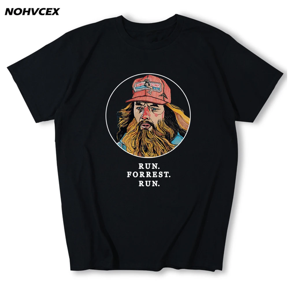 Модная мужская футболка Run Forrest Gump с коротким рукавом хлопковые повседневные топы