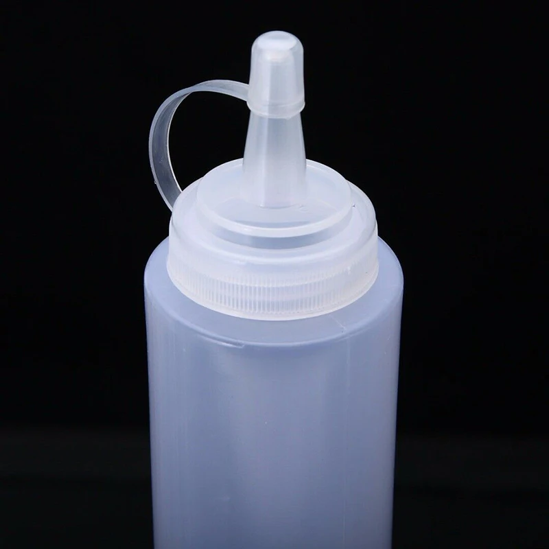 

6Pcs 240ml Squeeze Condiment Bottles With On Cap Lids Ketchup Mustard Hot Sauces Olive Oil Bottles Kitchen Accessories