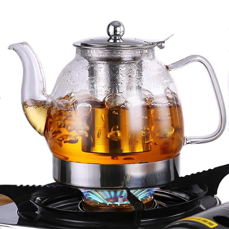 

800/1200ML Glass Teapot Gas Stove Induction Cooker Water Kettle Chinese Teapot With Filter Heat resistant Flower Tea