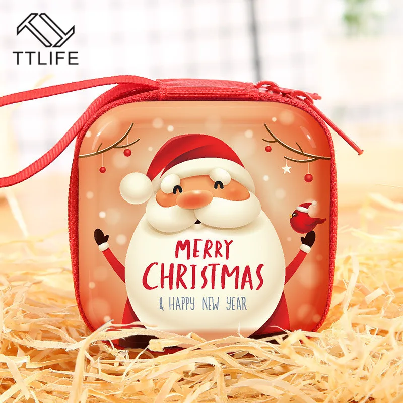 Christmas Style Stanta Claus Storage Bags Snowman Pattern Design Mini Bag for Coin Cash Keys Cards Women Girl Purses | Дом и сад