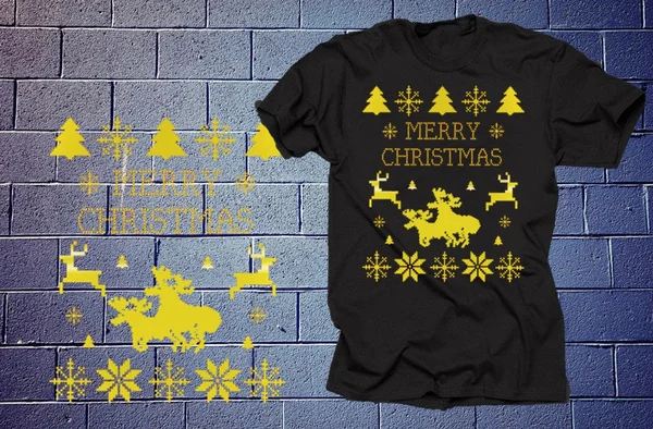 

Merry Christmas Moose Love Funny Christmas Ugly Sweater T-Shirt X-Mas Tees Shirts