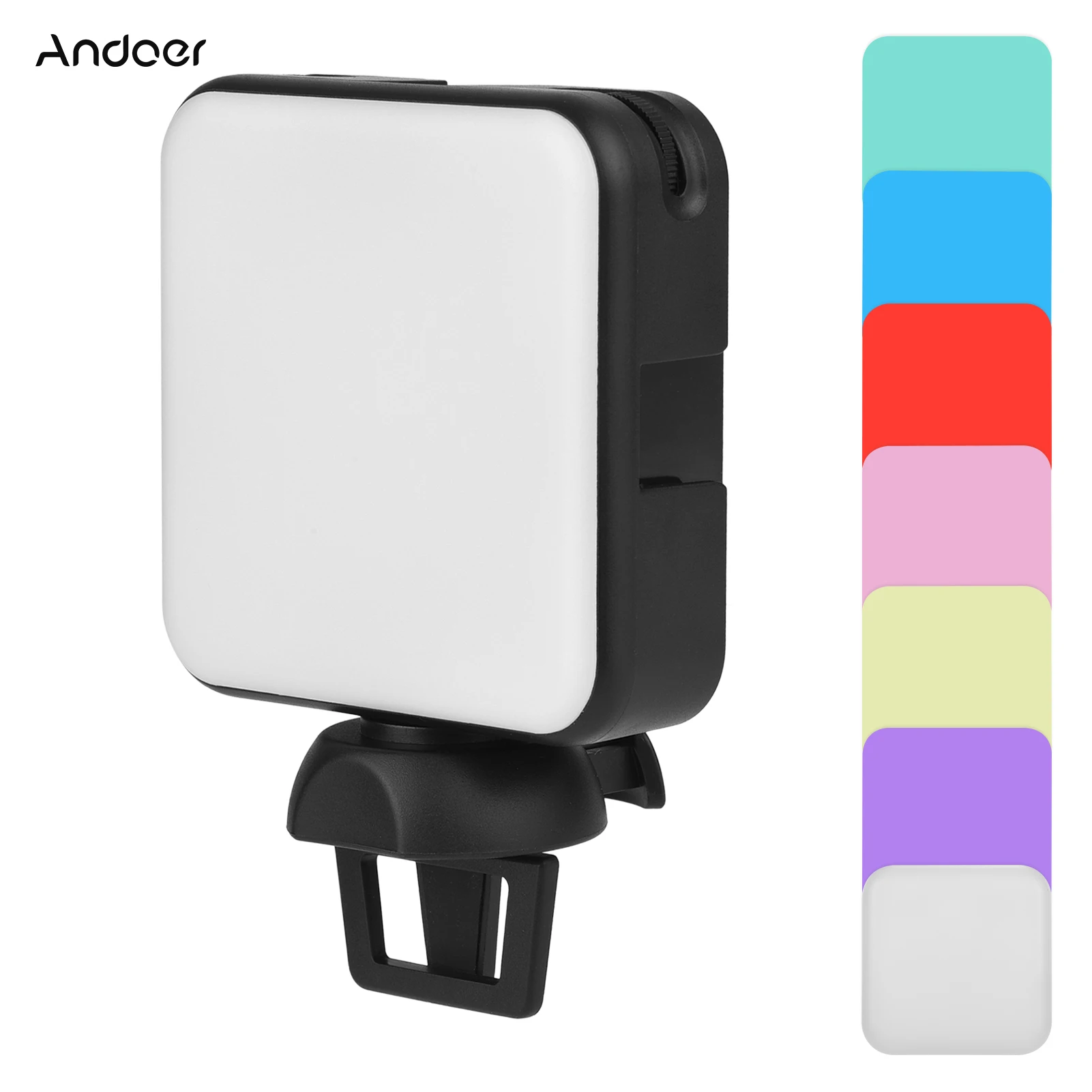 

Andoer W64 мини-лампа для фотосъемки Портативный на Камера светодиодный светильник 2500K-6500K с 3 креплением для вспышки «Холодный башмак» Перезаря...