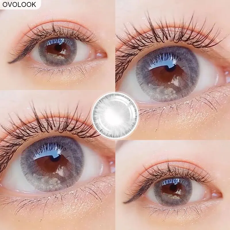 OVOLOOK- 1 Pair 2pcs Lenses 3 Tone Contact Lenses Colored Lenses for Eyes Year Toss Eye Color Lens Colored Contacts