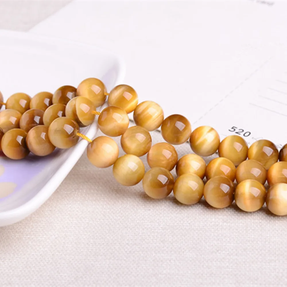 

Grade AA Natural Gold Tiger's Eye Beads 4mm-16mm Smooth Polished Round 15 Inch Strand HY02