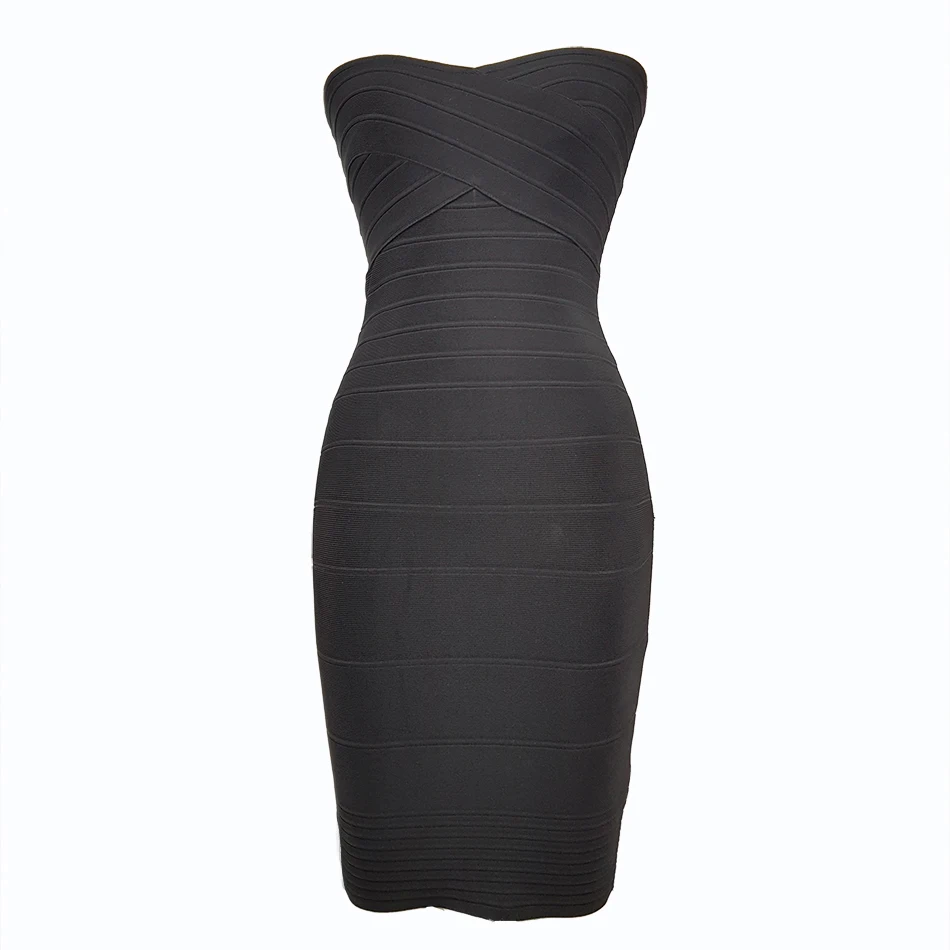 Новинка 2020 черное синее телесное без бретелек Бандажное платье сексуальное