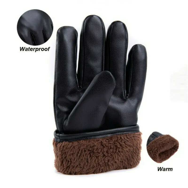 Мужские зимние классические одноцветные Мотоциклетные Перчатки из