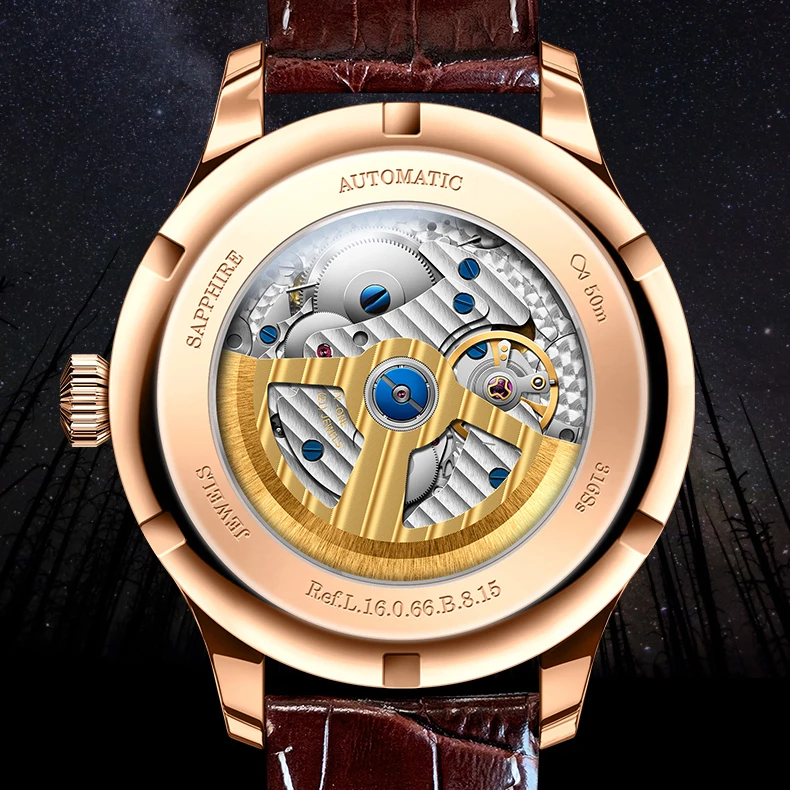 Часы наручные LOBINNI Мужские автоматические роскошные механические швейцарские с