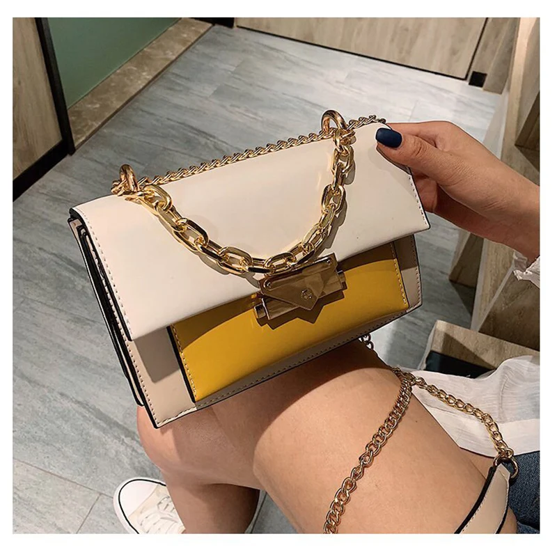 Женская сумка 2019 роскошная кожаная контрастных цветов женская дизайнерская на
