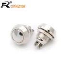 1 шт. 12 мм металлический Серебряный контакт Сферический самоблокирующийся винт кнопочный переключатель Нажмите Через 2pin водонепроницаемый автомобильный звонок рожок