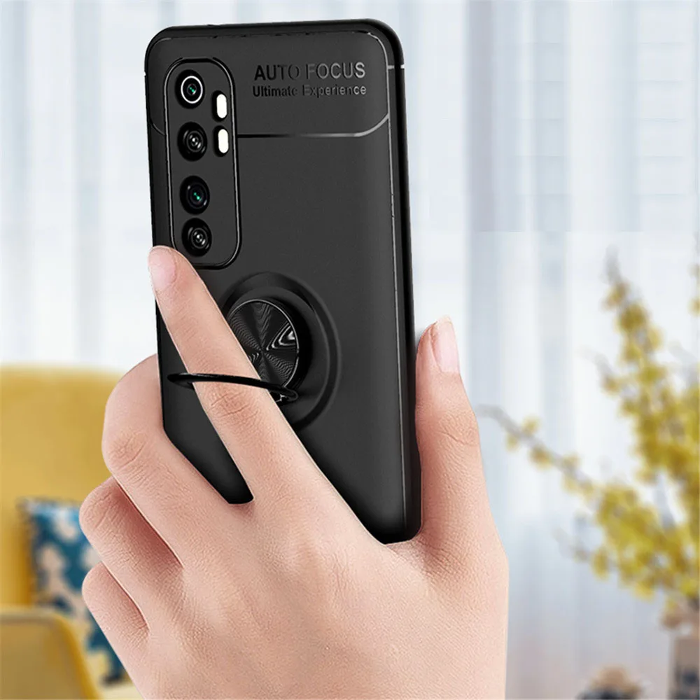 

Phone Case sFor Xiaomi Mi Note 10 Lite Etui Luxury Magnetic Ring Soft Silicone Anti-fall Cover For Xiaomi Note 10 Pro Fundas