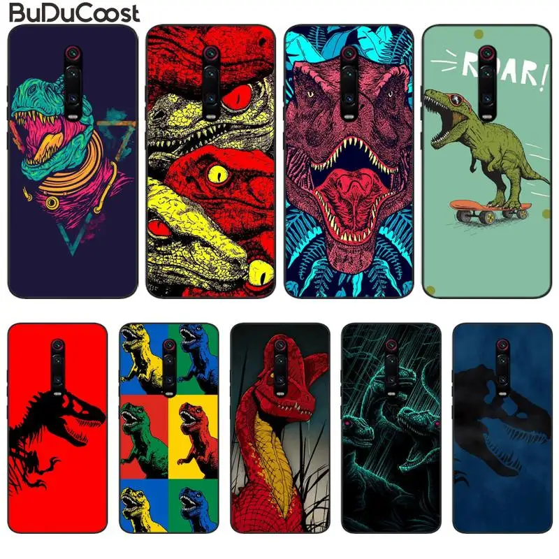 

Jurassic Dinosaur Black Cell Phone Case For Redmi 6 4X 7 7A 8 GO K20 Note 4 4X 5 5A 6 6 Pro 7 8 8pro