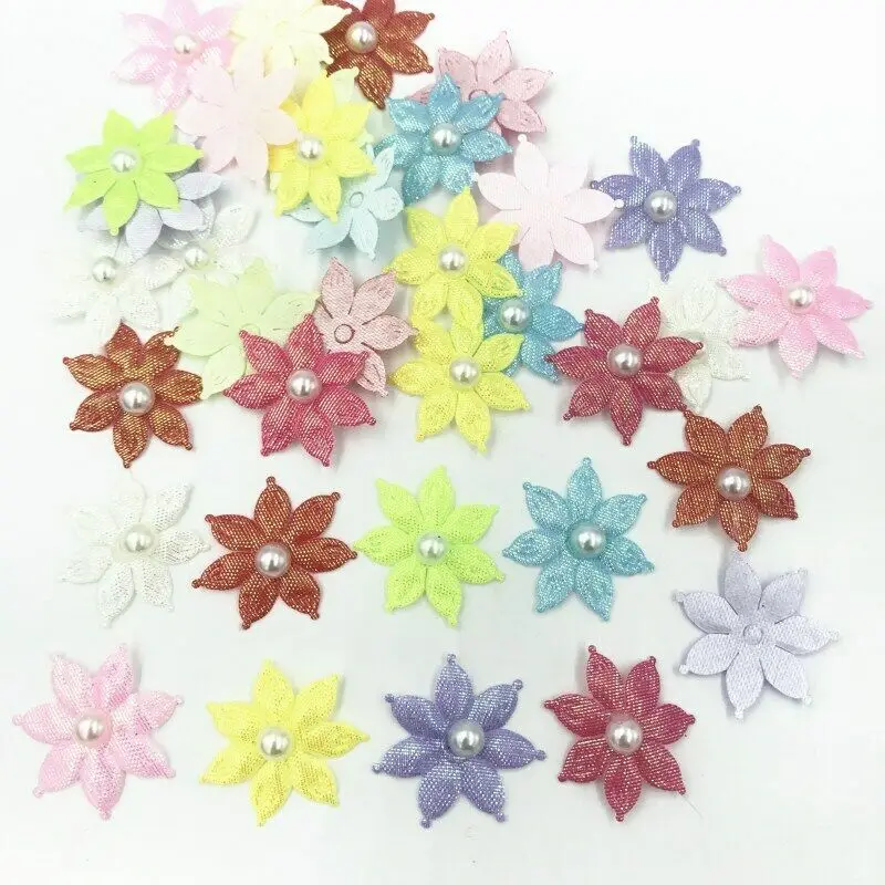 100 шт. жемчужные цветы Аппликации смешанные цвета для изготовления карт
