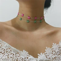 handmade bead daisy kpop collares necklace for women goth chain simple fashion choker necklace gothic aesthetic women%e2%80%98s necklace