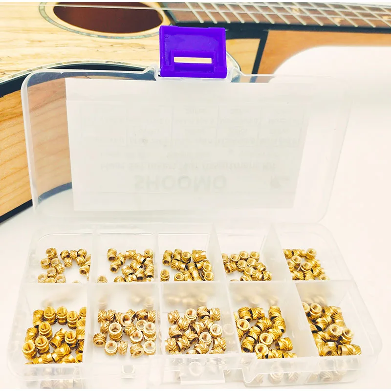 Латунная Встраиваемая накатанная резьба нагревательный набор вставные гайки в