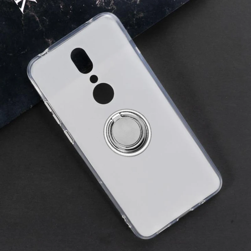 

For Sharp Aquos V SH-C02 5.9" 2019 Back Ring Holder Bracket Phone Cover TPU Soft Silicone Case On AquosV