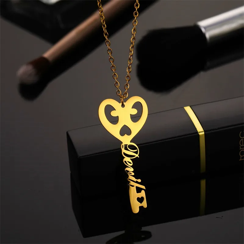 Ожерелье с именем на заказ из нержавеющей стали персонализированными буквами и