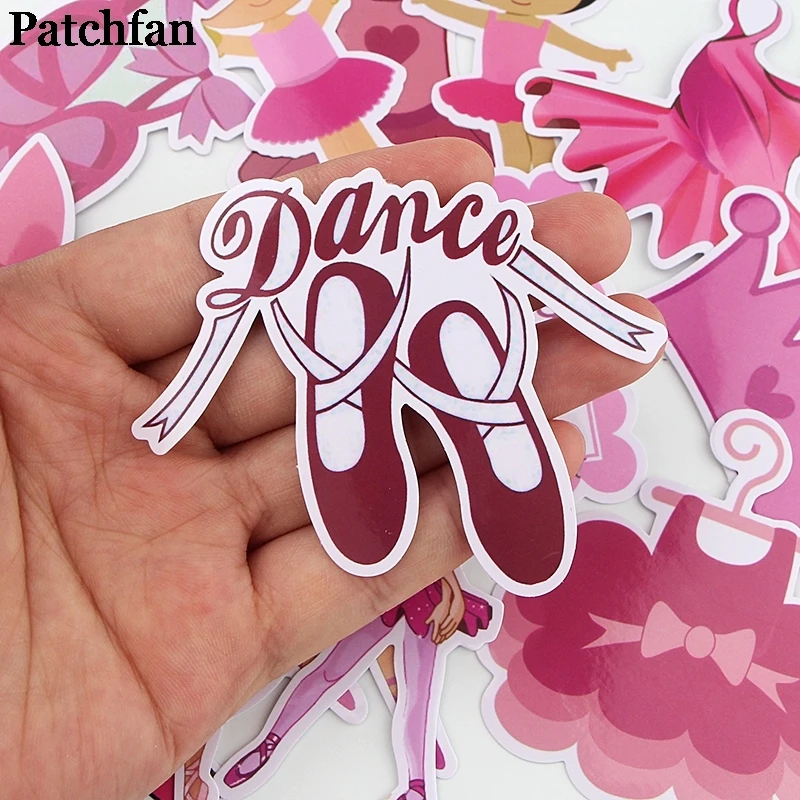 

12sets/lot Patchfan 16pcs/set Ballet Theme pink Funny sticker packs Cartoon style for DIY wall phone scrapbooking album A2288