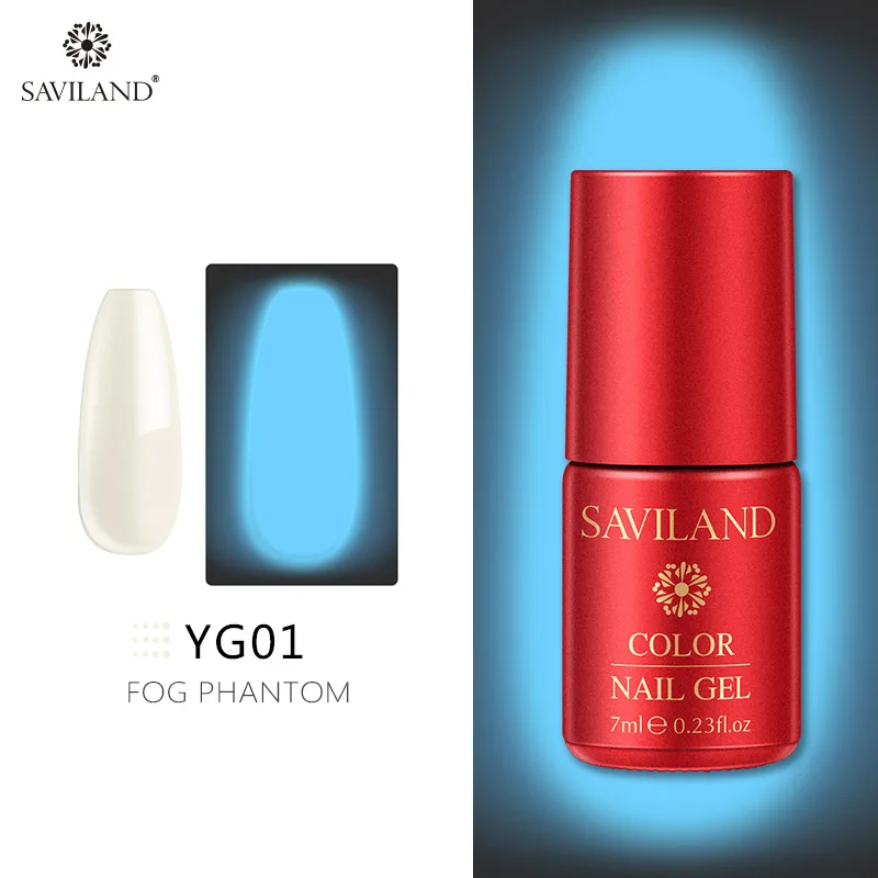 7ml YG01 Светящийся лак для ногтей SAVILAND, не протирает верхнее покрытие, 6 цветов, светящийся в темноте, Гель-лак для ногтей, отмачиваемый, УФ-Гель-лак, блеск в темноте - Цвет: 7ml YG01