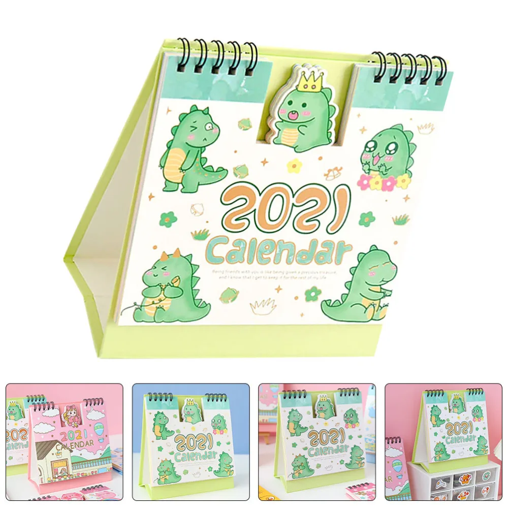 

1 шт. Настольный спиральный календарь, милый календарь, настольный календарь 2021 календарь