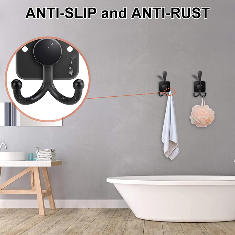 

Coat and Hat Hook for Wall Mounted 5 Packs, Hanging Dual Coat Hooks Hardware for Hanging Coat, Hat, Towel