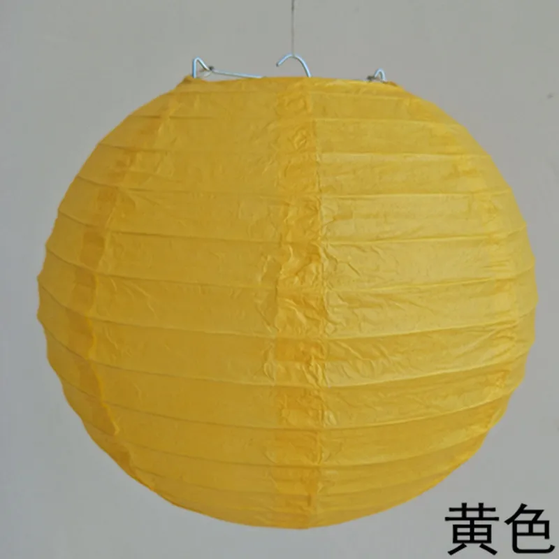 2pcs-yellow 2 шт. 4/6/8/10/12/14/16 дюймовый круглый одежда для свадьбы, дня рождения Бумага украшения-фонарики, подарок, ремесло, сделай сам, светильник подвесной шар - Цвет: 2pcs-yellow
