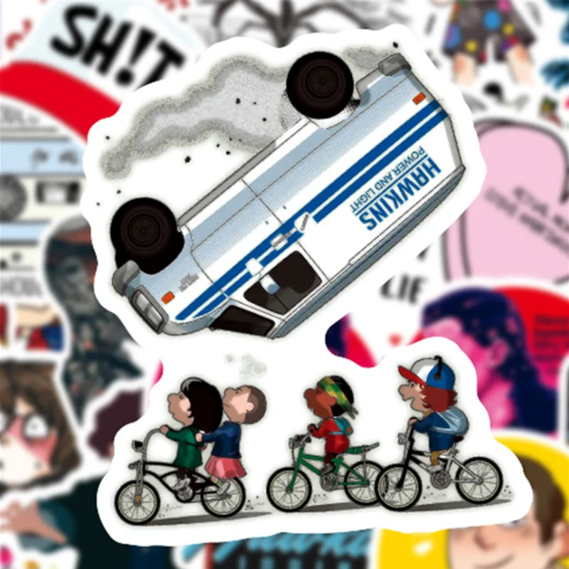 

10/30/50 PCS creative cartoon character motorcycle car waterproof trolley case sticker toy mobile phone decoration wholesale