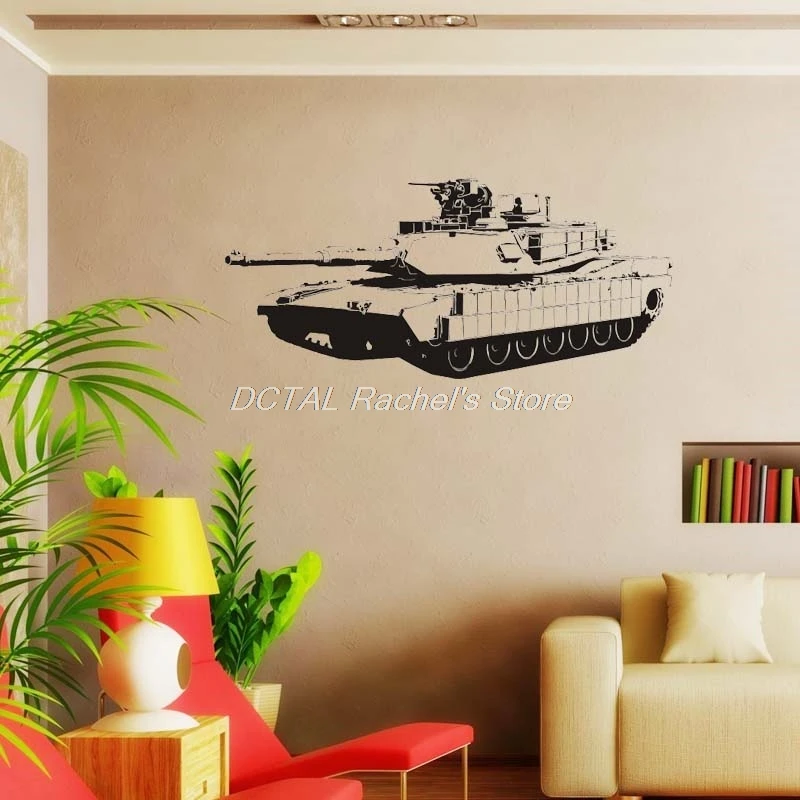 M1a1 Abrams Tank Wall Sticker Military Weapon Army Decal Vinyl Sticker House Murals For Kids Room Decoration