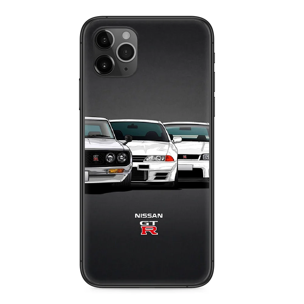 

Sport Japanese GTR car Phone case For iphone 4 4s 5 5S SE 5C 6 6S 7 8 plus X XS XR 11 PRO MAX 2020 black back silicone