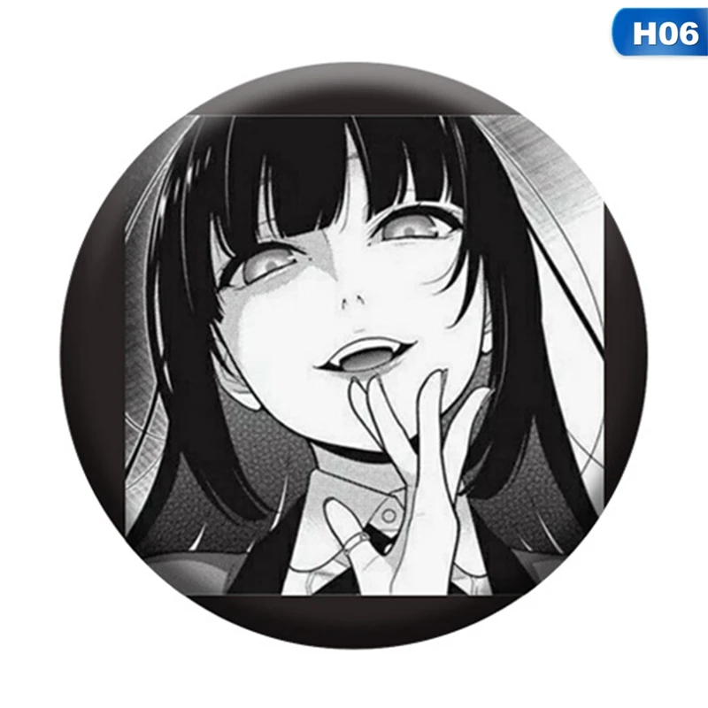 

1Pcs Anime Kakegurui Cosplay Badges Yumeko Jabami Brooch Pins 58mm HD Printed Fans Collection Badge for Backpacks Clothes Bags