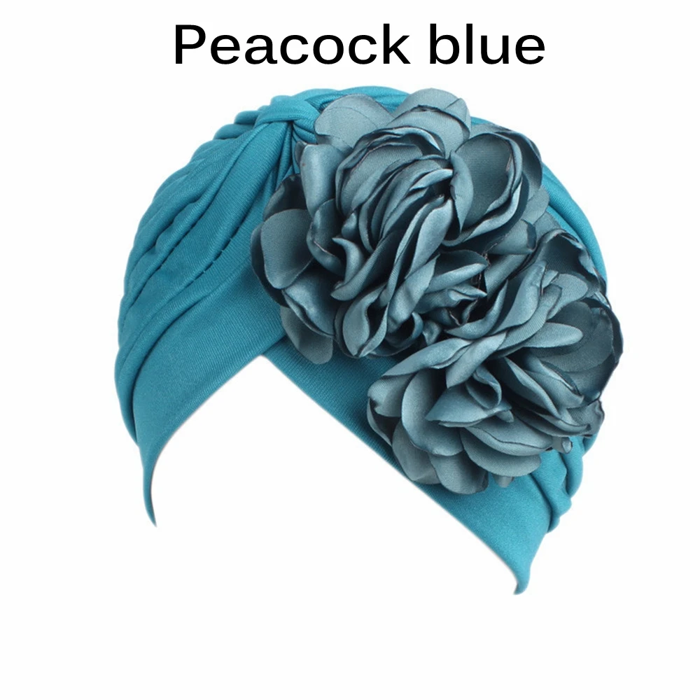 Style 2-peacock blue Бант принт стрейч мусульманский хиджаб для женщин исламский тюрбан-Джерси хлопок шляпа рак Кепка chemo головной убор бини шарф выпадение волос шапка - Цвет: Style 2-peacock blue
