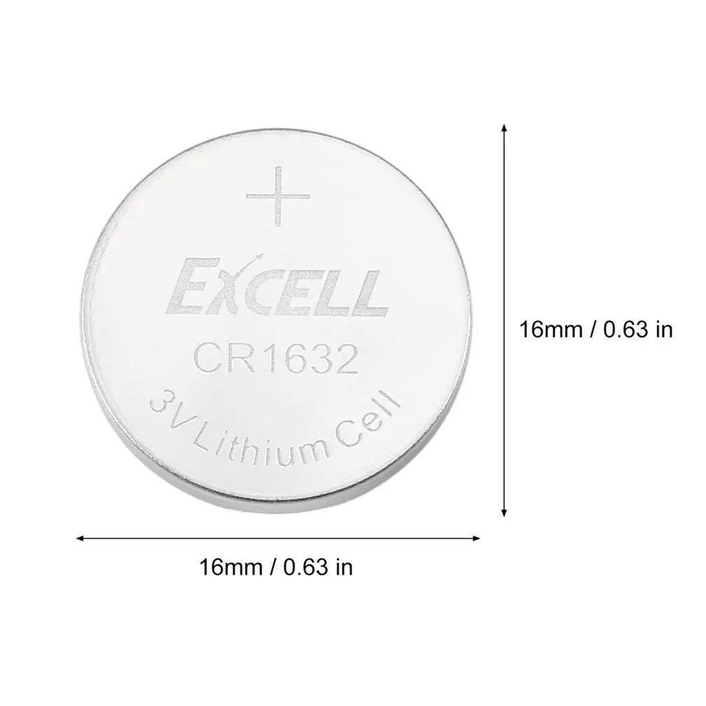 5 шт./компл. EXCELL 3V литиевые плоские батареи CR1632 батарея для монет дистанционного