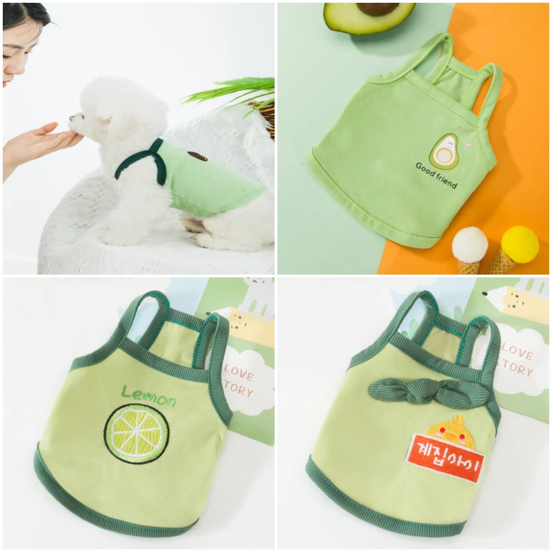 Летняя Новинка жилет слинг для щенка с авокадо красочный тонкий Тедди Милая