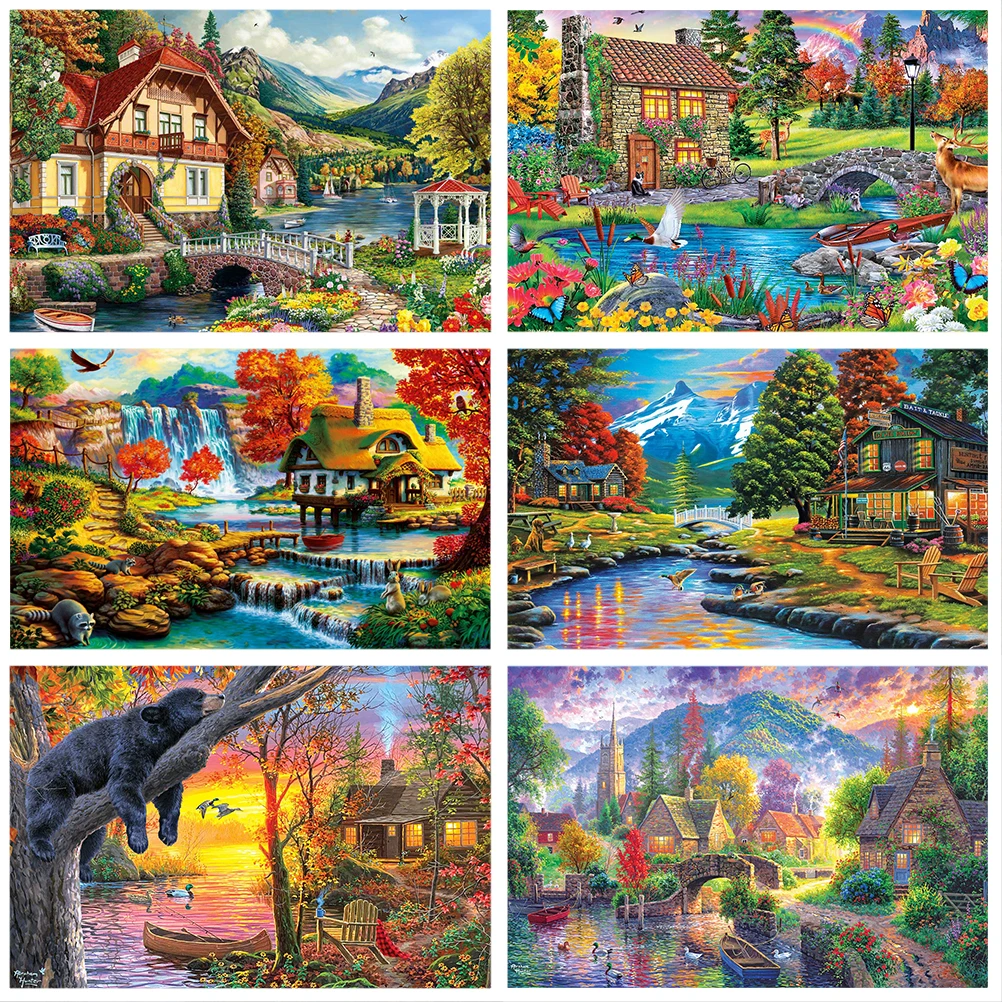 

Miaodu 5D DIY Diamond Painting House Garden Scenery Full Drill Diamond Embroidery Landscape Mosaic Picture of Rhinestones Decor