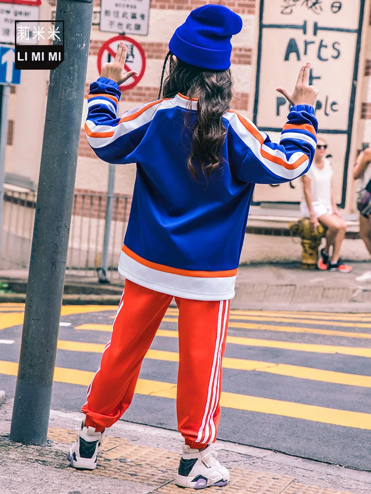 Новый костюм в стиле хип-хоп для девочек детские свободные танцевальные костюмы