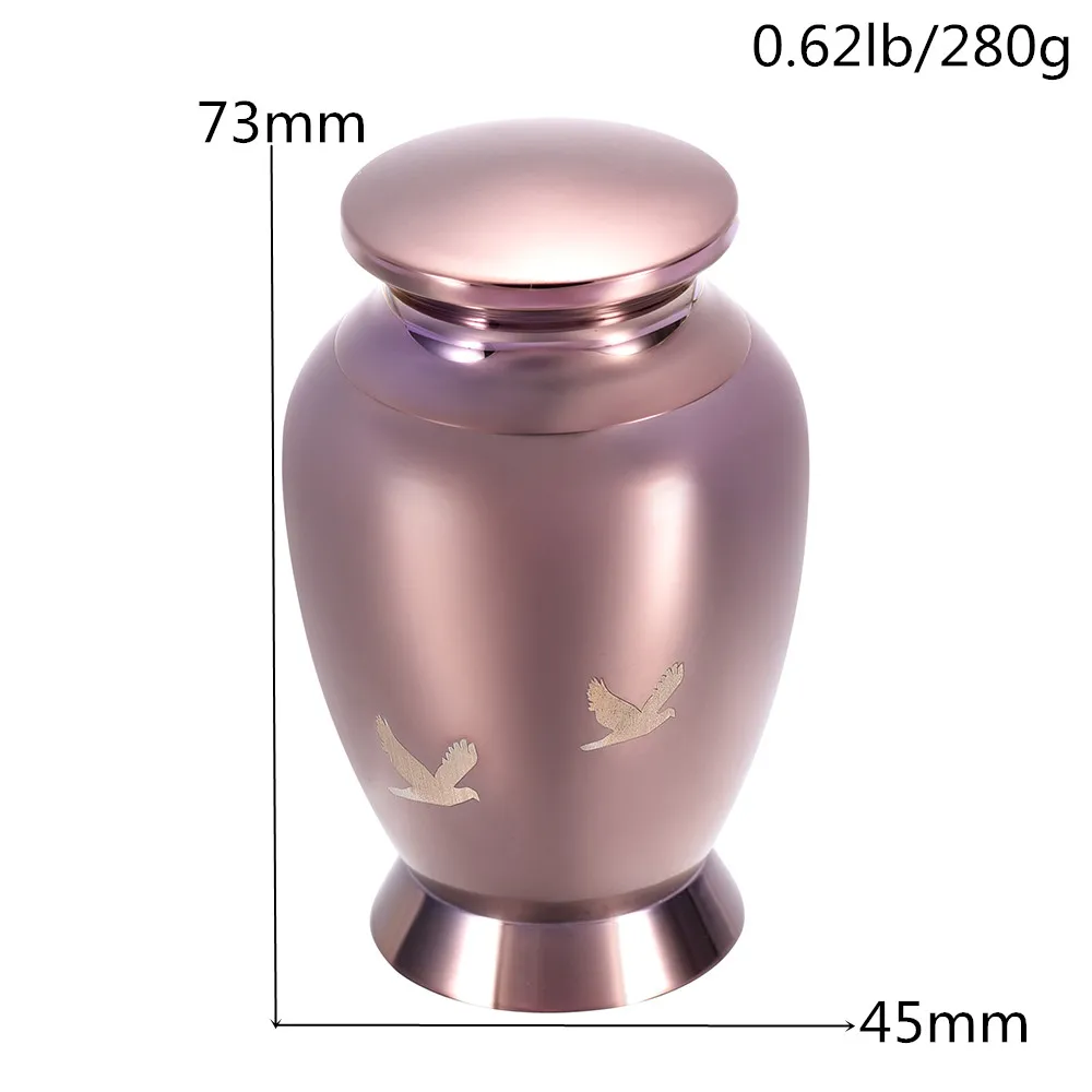 

Coffee Gold Cremation Urn with bird engraved for Human Ashes Small Adult/ Pet memorial Casket Keepsake Stainless Steel Jewellery