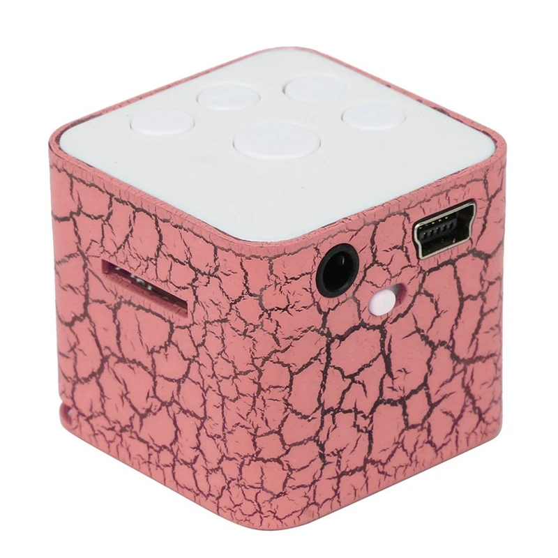 Portable Mini Speaker Colorful Crack LED Light Small Sound BoxCube Support Micro SD/TF Card | Электроника