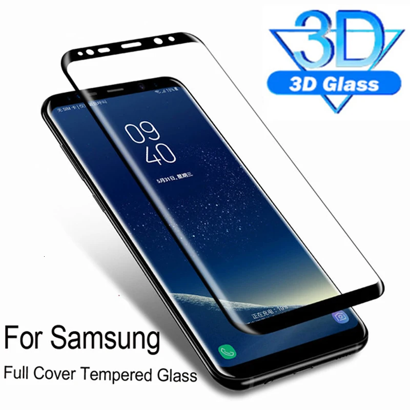Изогнутое закаленное стекло с полным покрытием для Samsung Galaxy S9 S8 Plus защитное