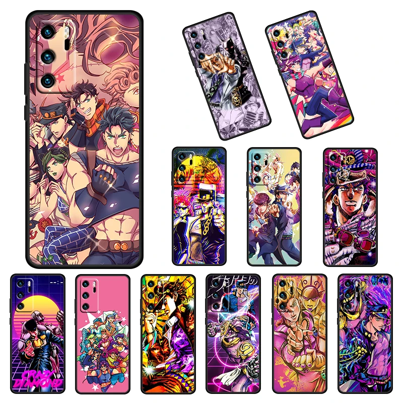 JoJo's Bizarre Adventure JoJo For Huawei P50 40 30 20 10 9 Lite E Mini Pro 5G 2017 2019 Soft Silicone Black Cover Phone Case