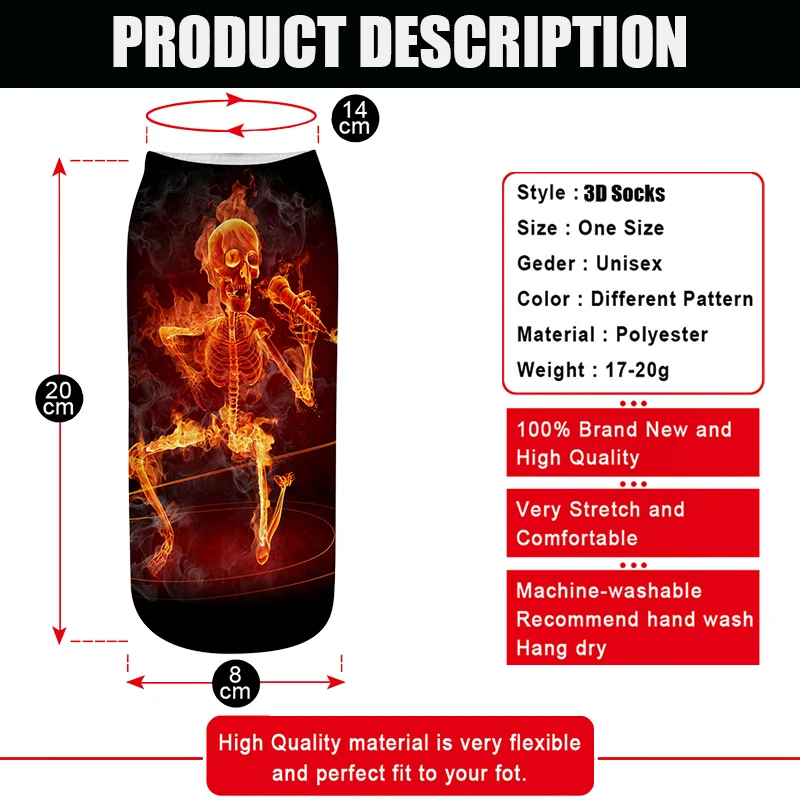 

New 3D Printed Women Cotton Socks Funny Scary Skull Pumpkin Lantern Halloween Socks Sports Unisex Socks Harajuku Hip Hop Socks
